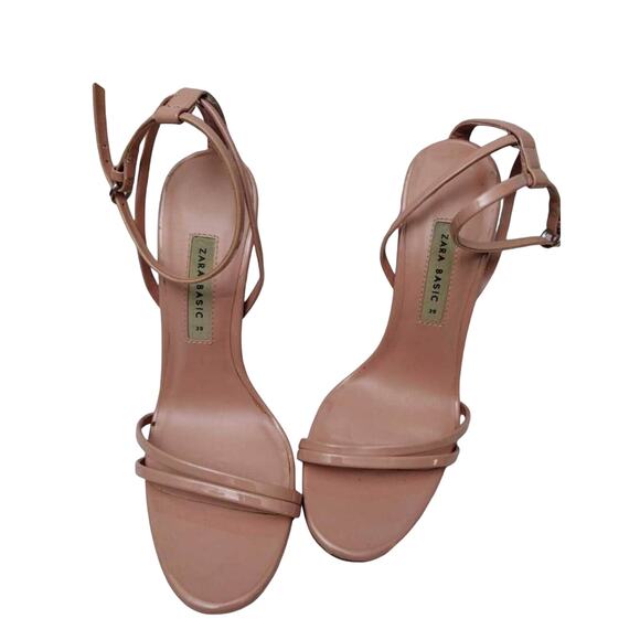 Zara Womens  Pink  Ankle Strap Sandals Heels Sz 8 - Picture 3 of 11